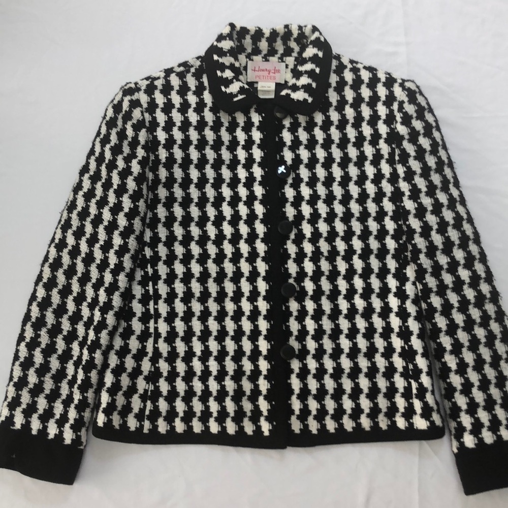 Vintage Henry lee petites black white Blazer